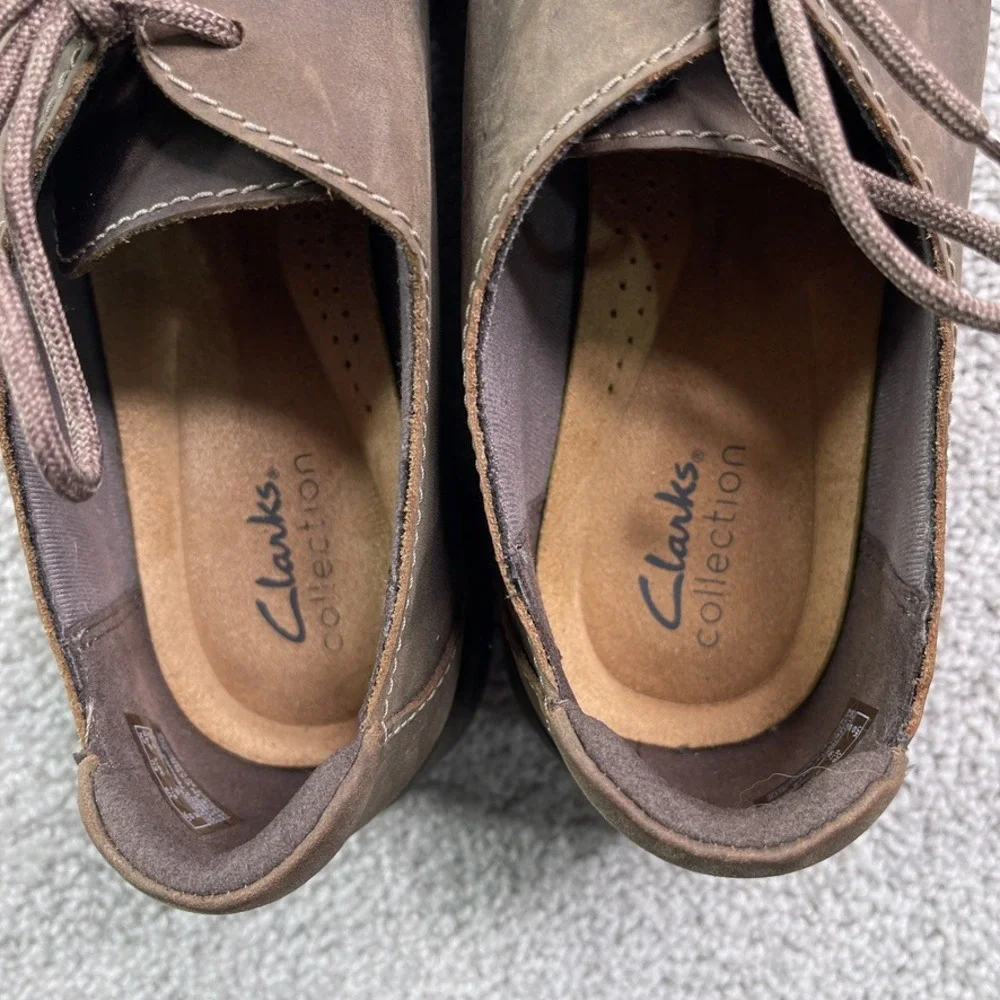 Clarks Roseville Rio Shoes Womens Size 8.5 Wide Brown Leather Lace Up Oxfords